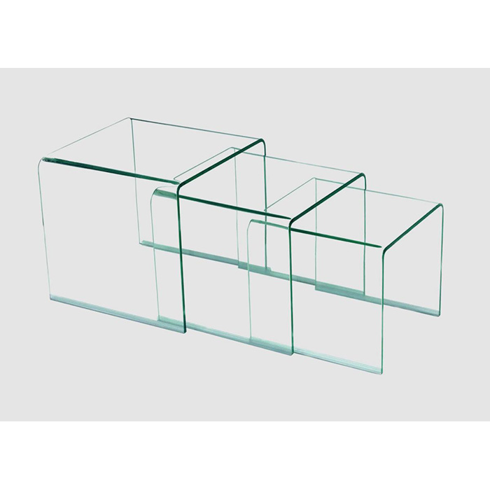 Angola Clear Glass Top Nest Of Tables